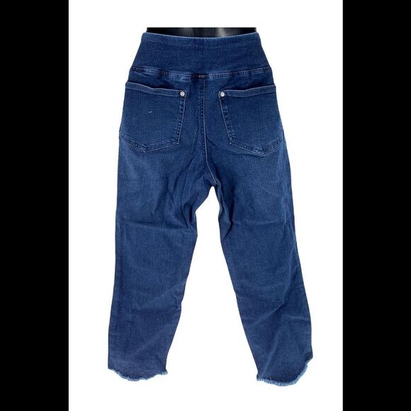 Belle by Kim Gravel TripleLuxe Denim Cropped Jeans Dark Indigo - Regular - Picture 2 of 3